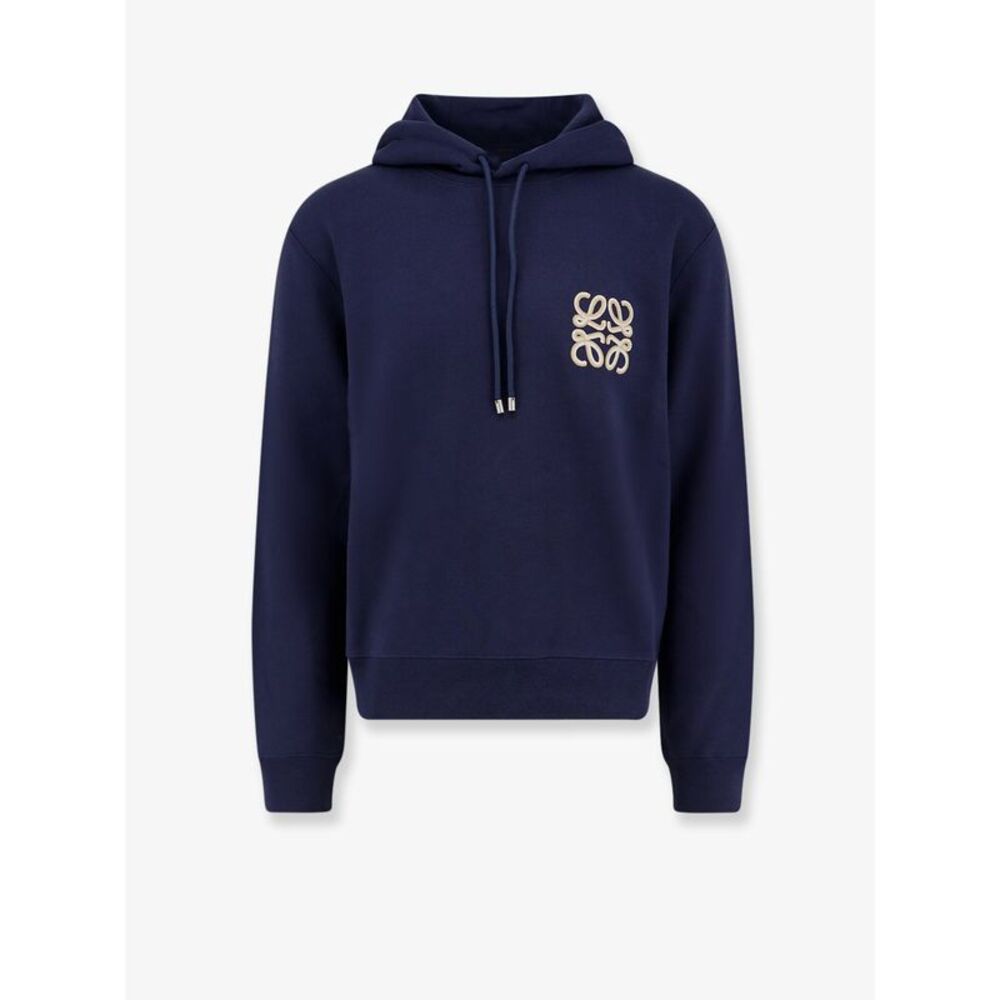 Loewe Men Cotton Sweatshirt With Anagram Logo Embroidery On The Front